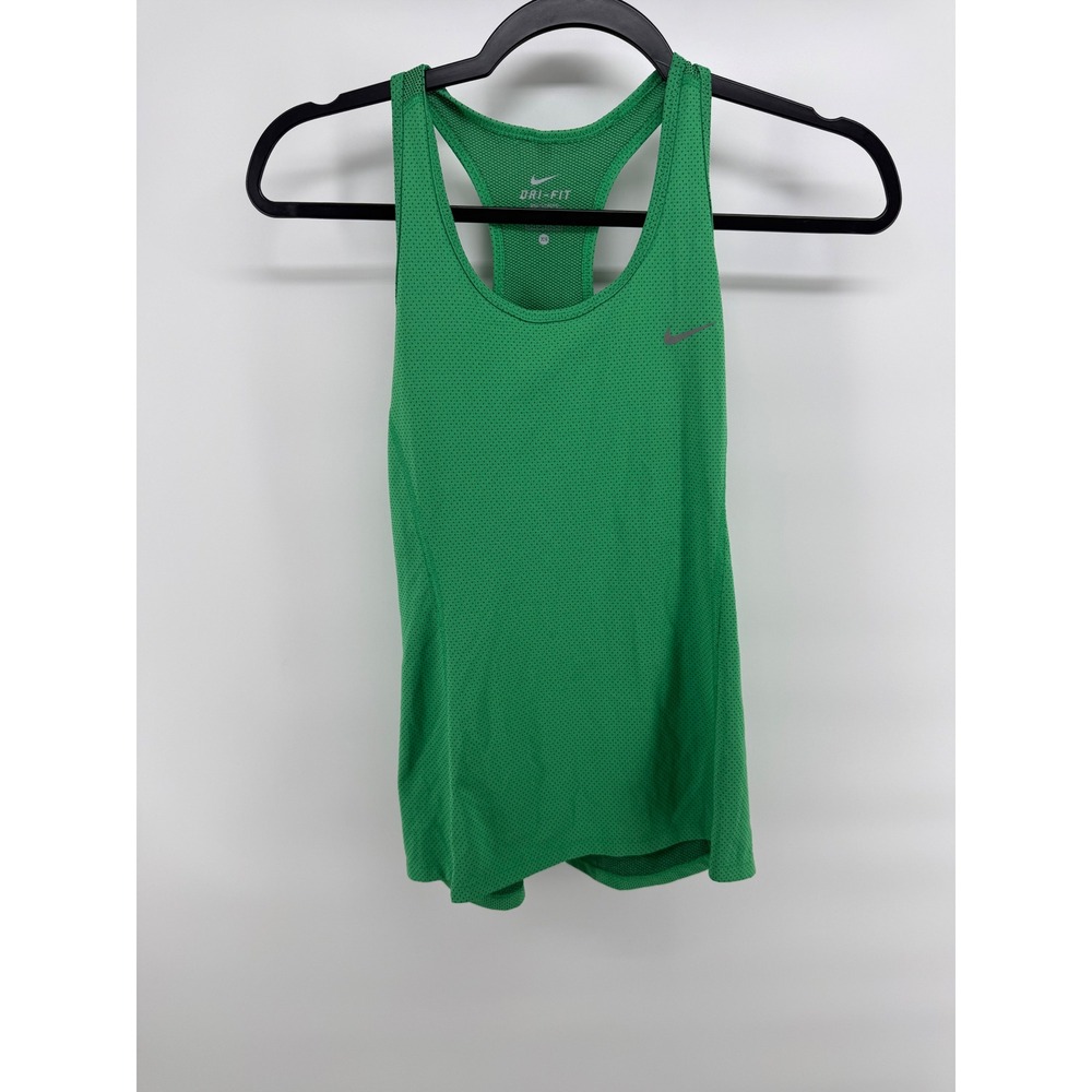 Nike Dri-FIT Green Mesh Racerback Running Tank Top Womens XS 644688-380